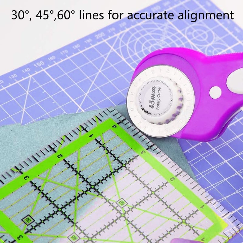 ZICALSO Quilting Rulers,4 Quilting Square Templates(3.5"X3.5", 5"X5", 6.5"X6.5", 10.5"X10.5"),Acrylic Fabric Cutting Ruler with Non-Slip Rings for Sewing - Image 5